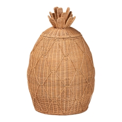 bali & pari Pelham Natural Rattan Laundry Hamper - Handwoven Wicker Storage Basket for Laundry Room, Bathroom, or Bedroom Organization, Large